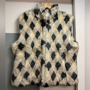 Faux Fur Argyle Vest